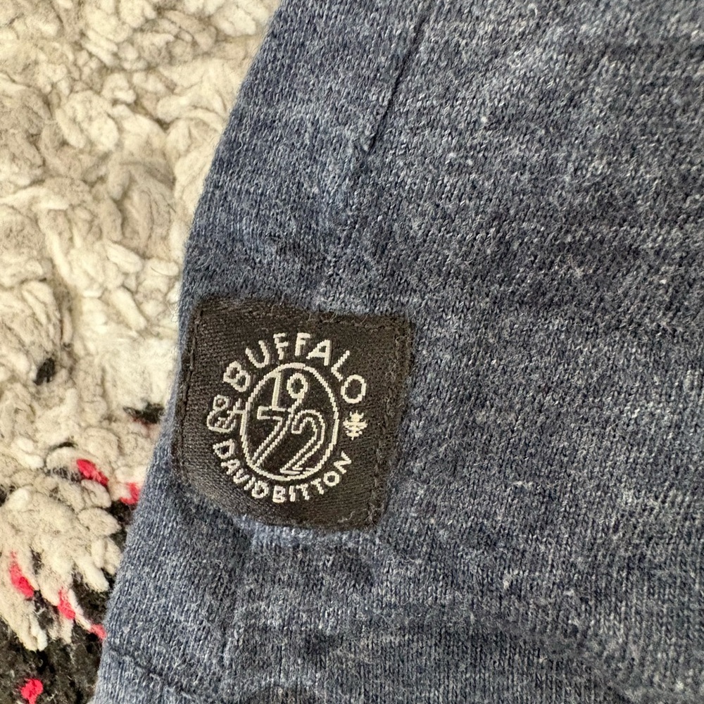 Buffalo David Bitton Men’s Heather Dark Blue Logo Tee - Picture 6 of 6